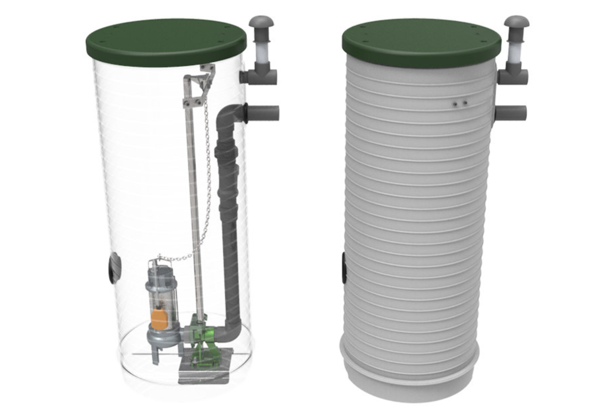 SEBICO - Poste de relevage polyéthylène D41UP + 1 pompe eaux usées trépied