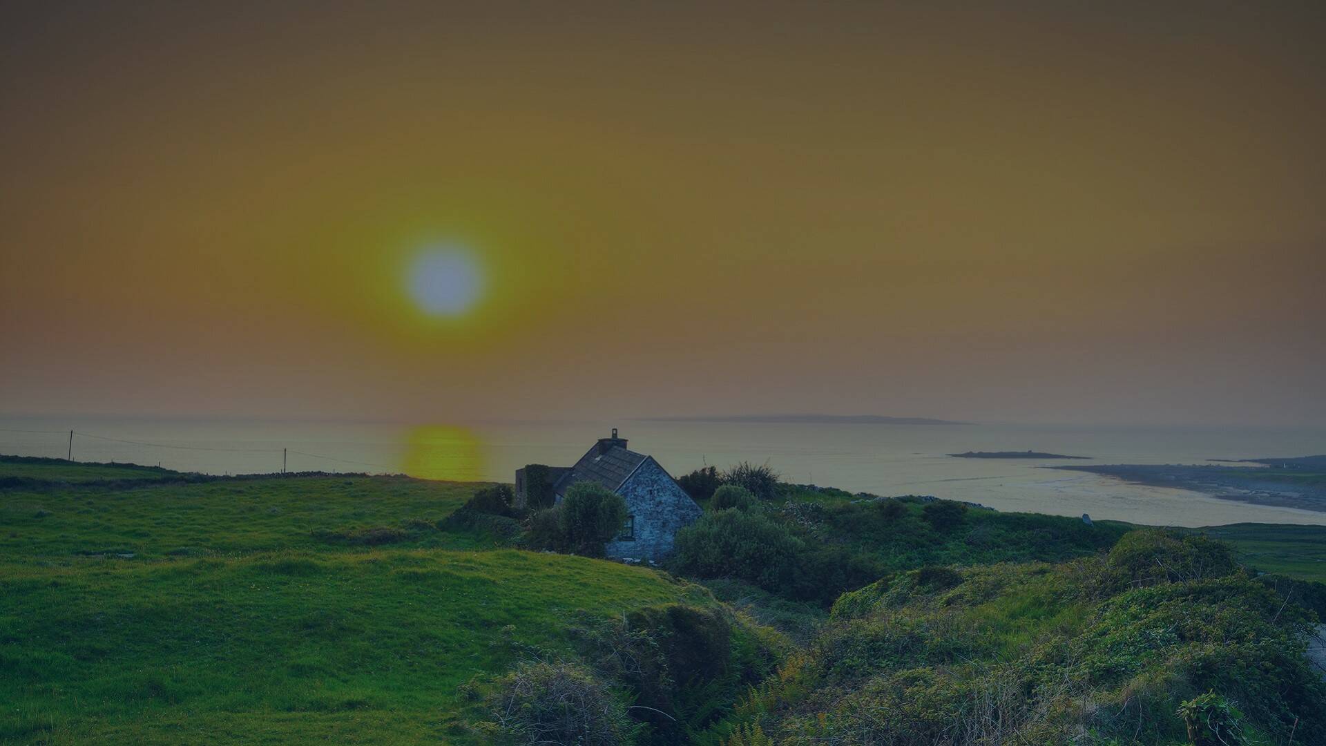 Panoramic of coastline in Ireland.