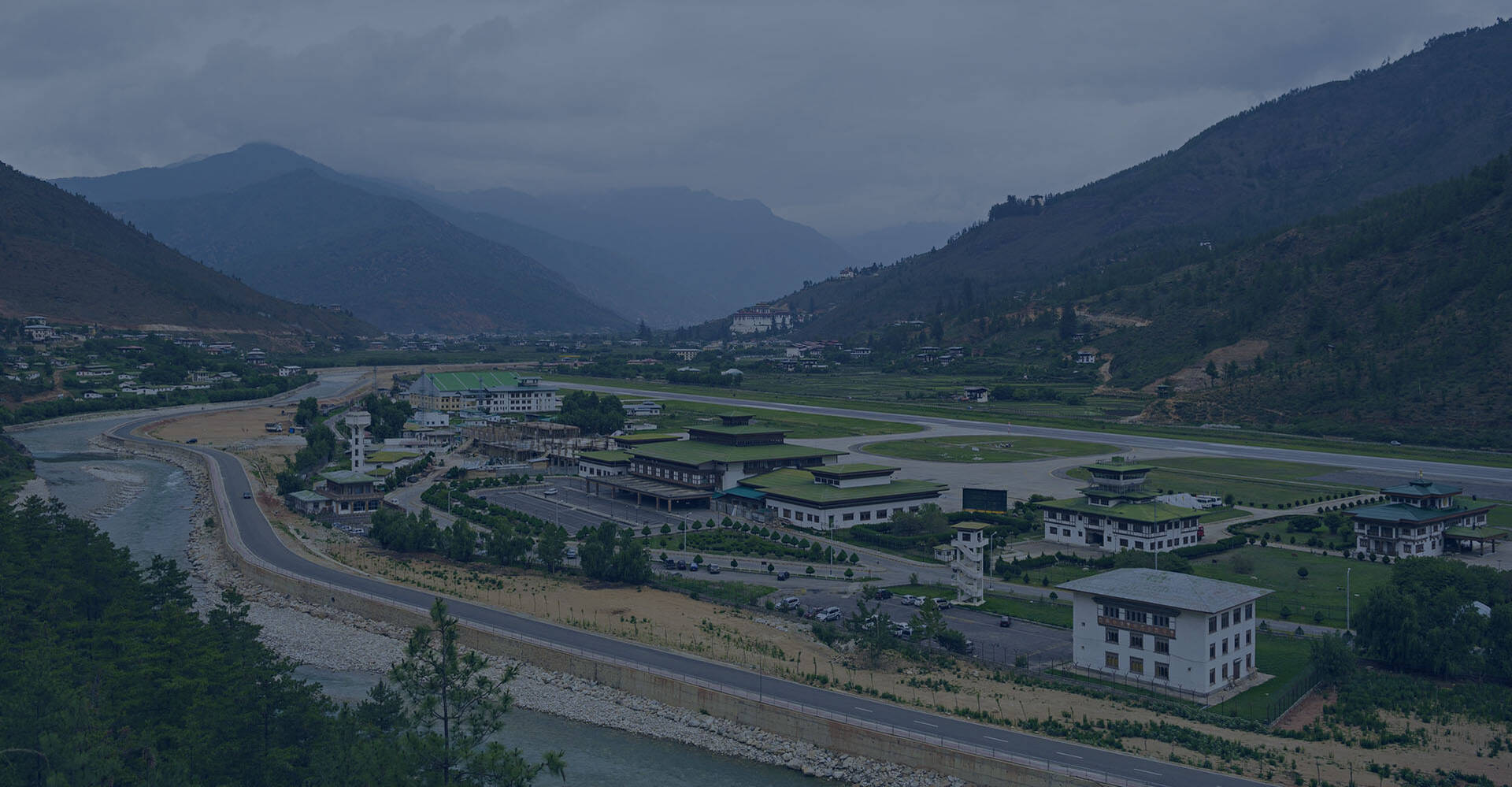 City near a river in India.