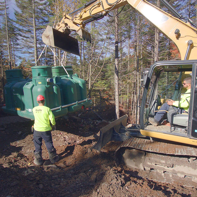 Installation of the Ecoflo compact biofilter's Pack model.