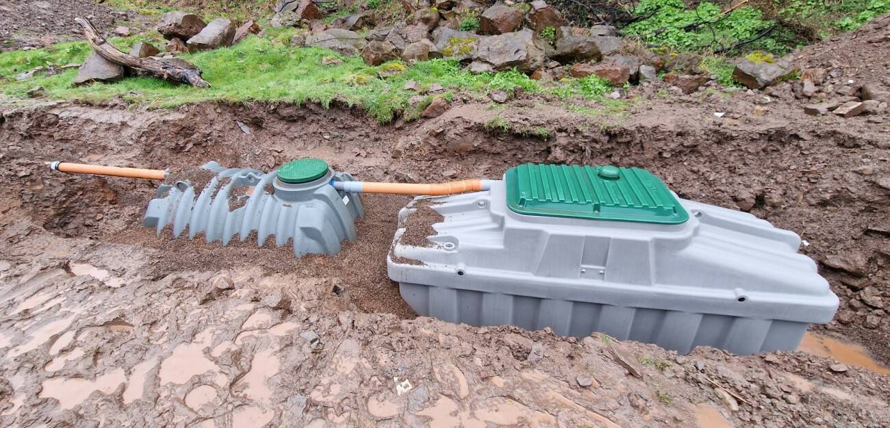 Septic tank and Ecoflo biofilter installation.